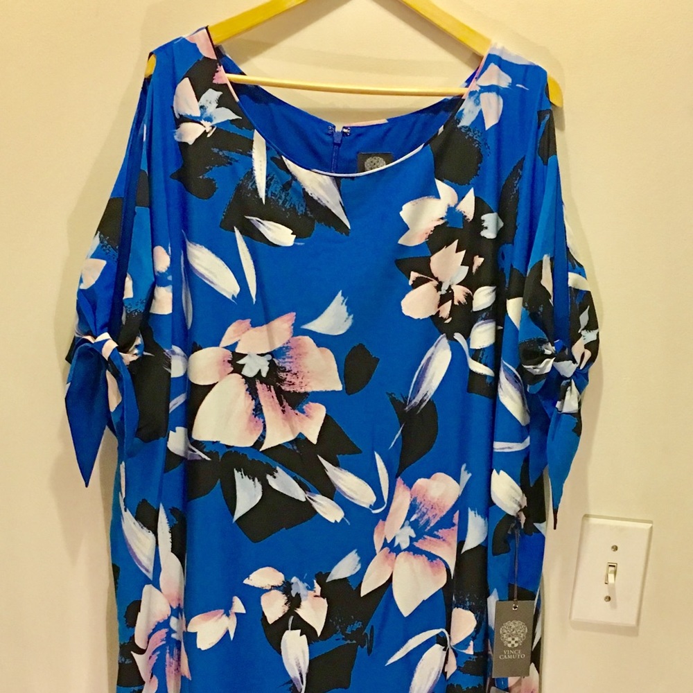 Vince Camuto Cobalt Cold Shoulder Dress 22 NWT